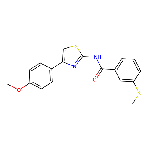 N-(4-(4-methoxyphenyl)thiazol-2-yl)-3-(methylthio)benzamide structure