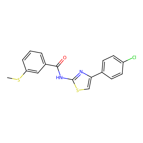 N-(4-(4-chlorophenyl)thiazol-2-yl)-3-(methylthio)benzamide structure