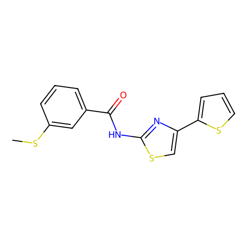 3-(methylthio)-N-(4-(thiophen-2-yl)thiazol-2-yl)benzamide structure