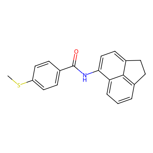 N-(1,2-dihydroacenaphthylen-5-yl)-4-(methylthio)benzamide structure