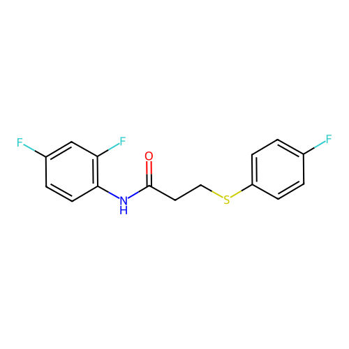 N-(2,4-difluorophenyl)-3-((4-fluorophenyl)thio)propanamide structure
