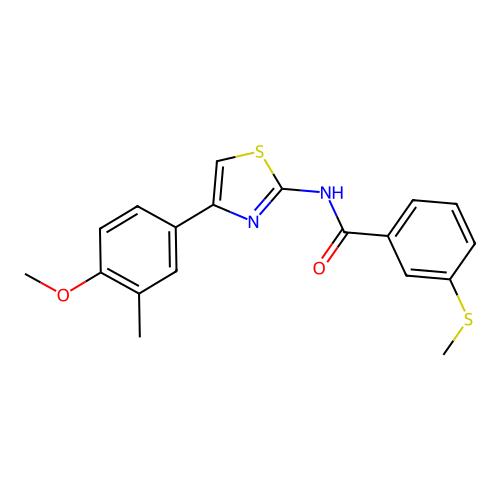 N-(4-(4-methoxy-3-methylphenyl)thiazol-2-yl)-3-(methylthio)benzamide structure