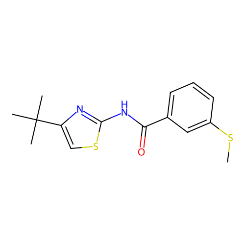 N-(4-(tert-butyl)thiazol-2-yl)-3-(methylthio)benzamide structure