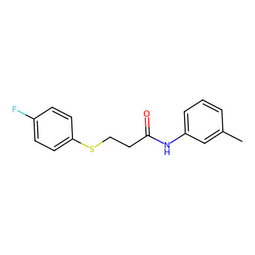 3-((4-fluorophenyl)thio)-N-(m-tolyl)propanamide structure