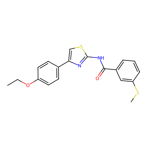 N-(4-(4-ethoxyphenyl)thiazol-2-yl)-3-(methylthio)benzamide structure