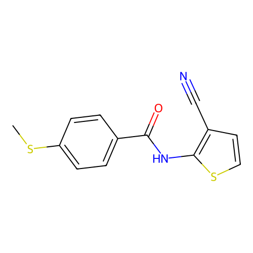 N-(3-cyanothiophen-2-yl)-4-(methylthio)benzamide structure