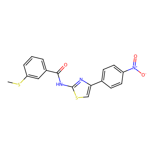 3-(methylthio)-N-(4-(4-nitrophenyl)thiazol-2-yl)benzamide structure