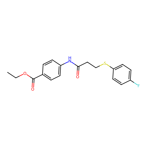 Ethyl 4-(3-((4-fluorophenyl)thio)propanamido)benzoate structure