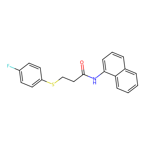 3-((4-fluorophenyl)thio)-N-(naphthalen-1-yl)propanamide structure