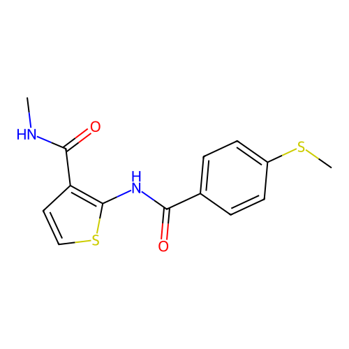 N-methyl-2-(4-(methylthio)benzamido)thiophene-3-carboxamide structure
