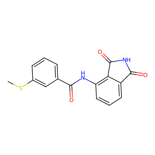 N-(1,3-dioxoisoindol-4-yl)-3-methylsulfanylbenzamide structure