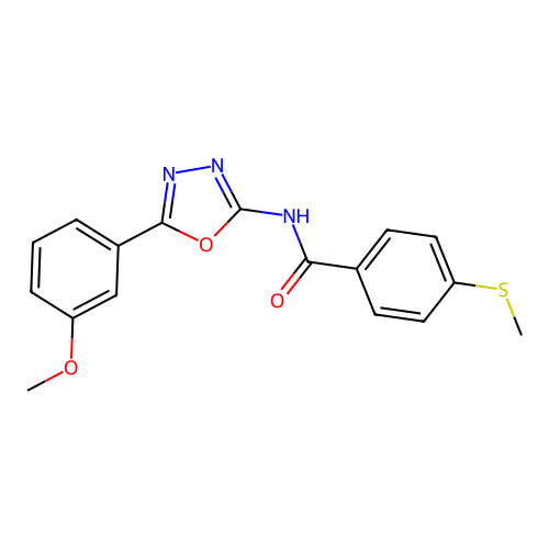 N-(5-(3-methoxyphenyl)-1,3,4-oxadiazol-2-yl)-4-(methylthio)benzamide structure