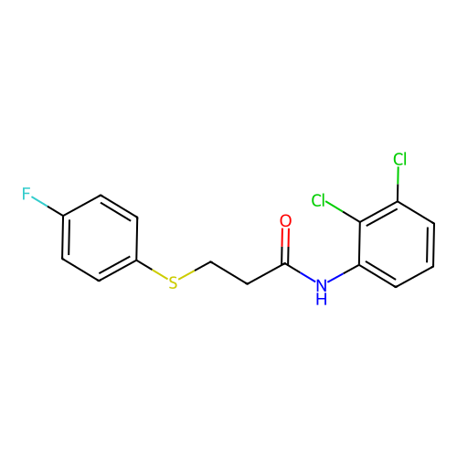 N-(2,3-dichlorophenyl)-3-(4-fluorophenyl)sulfanylpropanamide structure