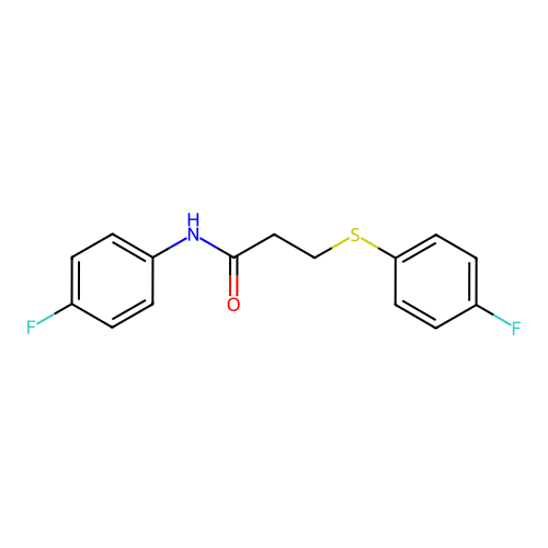 N-(4-fluorophenyl)-3-((4-fluorophenyl)thio)propanamide structure