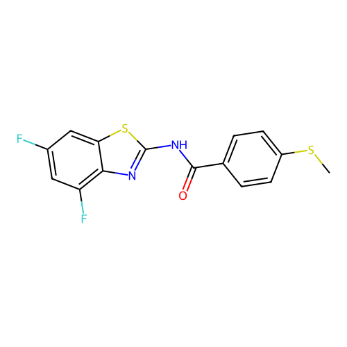 N-(4,6-difluorobenzo[d]thiazol-2-yl)-4-(methylthio)benzamide structure