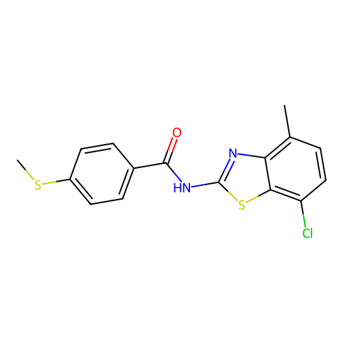 N-(7-chloro-4-methylbenzo[d]thiazol-2-yl)-4-(methylthio)benzamide structure