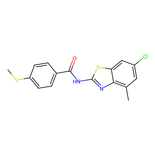 N-(6-chloro-4-methylbenzo[d]thiazol-2-yl)-4-(methylthio)benzamide structure