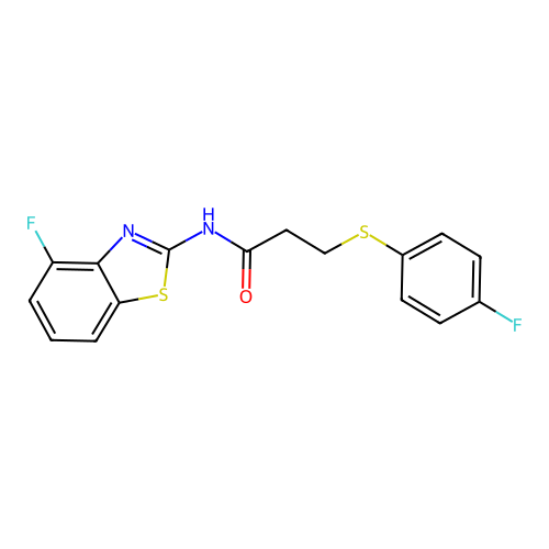 N-(4-fluorobenzo[d]thiazol-2-yl)-3-((4-fluorophenyl)thio)propanamide structure