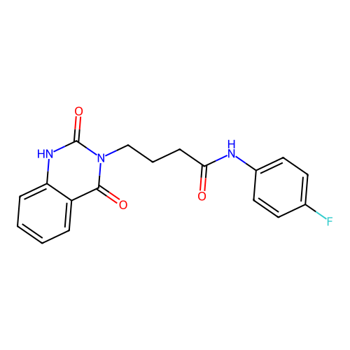 4-(2,4-dioxo-1H-quinazolin-3-yl)-N-(4-fluorophenyl)butanamide structure
