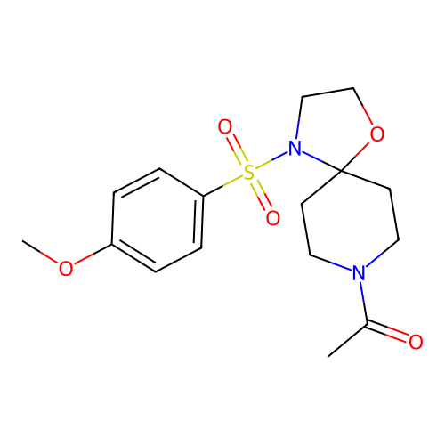 8-Acetyl-4-[(4-methoxyphenyl)sulfonyl]-1-oxa-4,8-diazaspiro[4.5]decane structure