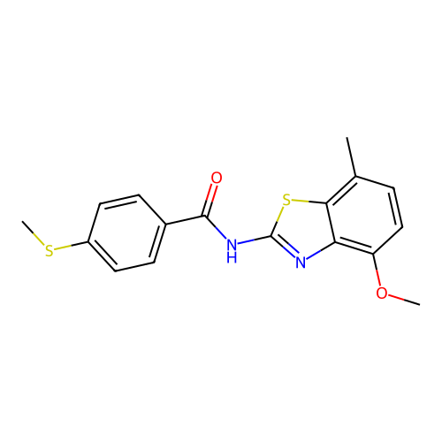 N-(4-methoxy-7-methylbenzo[d]thiazol-2-yl)-4-(methylthio)benzamide structure