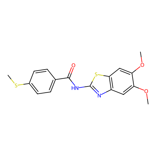 N-(5,6-dimethoxybenzo[d]thiazol-2-yl)-4-(methylthio)benzamide structure
