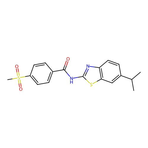 N-(6-isopropylbenzo[d]thiazol-2-yl)-4-(methylsulfonyl)benzamide structure