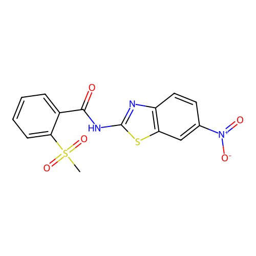 2-(methylsulfonyl)-N-(6-nitrobenzo[d]thiazol-2-yl)benzamide structure