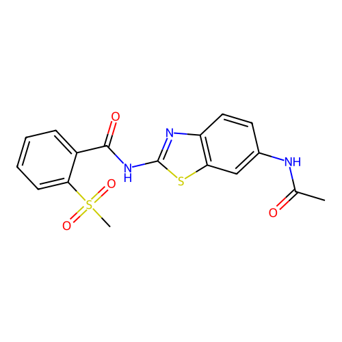 N-(6-acetamidobenzo[d]thiazol-2-yl)-2-(methylsulfonyl)benzamide structure