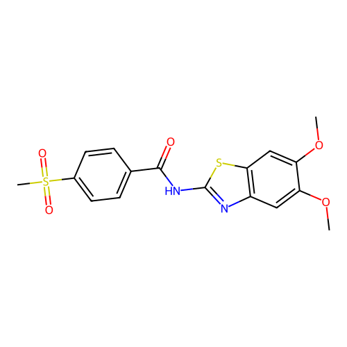 N-(5,6-dimethoxybenzo[d]thiazol-2-yl)-4-(methylsulfonyl)benzamide structure