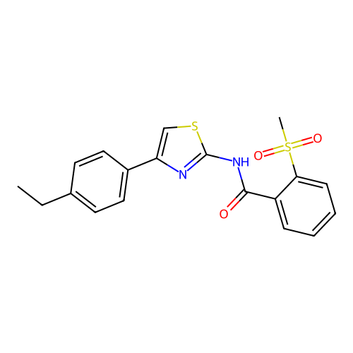 N-(4-(4-ethylphenyl)thiazol-2-yl)-2-(methylsulfonyl)benzamide structure
