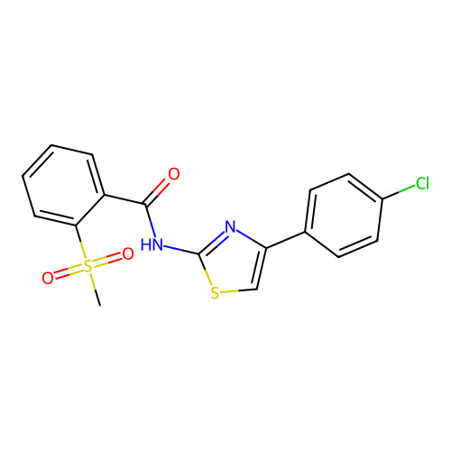 N-(4-(4-chlorophenyl)thiazol-2-yl)-2-(methylsulfonyl)benzamide structure