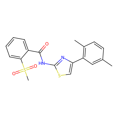 N-(4-(2,5-dimethylphenyl)thiazol-2-yl)-2-(methylsulfonyl)benzamide structure