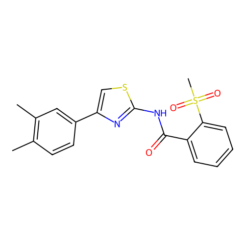 N-(4-(3,4-dimethylphenyl)thiazol-2-yl)-2-(methylsulfonyl)benzamide structure