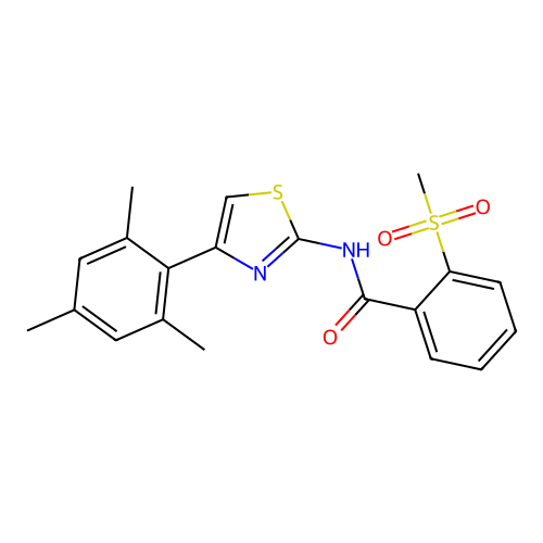 N-(4-mesitylthiazol-2-yl)-2-(methylsulfonyl)benzamide structure