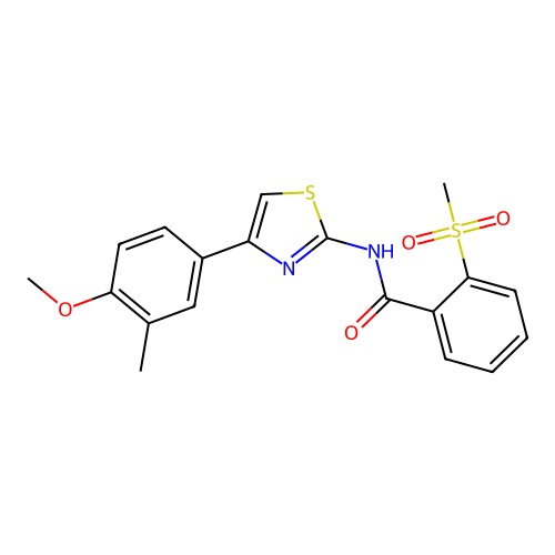 N-(4-(4-methoxy-3-methylphenyl)thiazol-2-yl)-2-(methylsulfonyl)benzamide structure