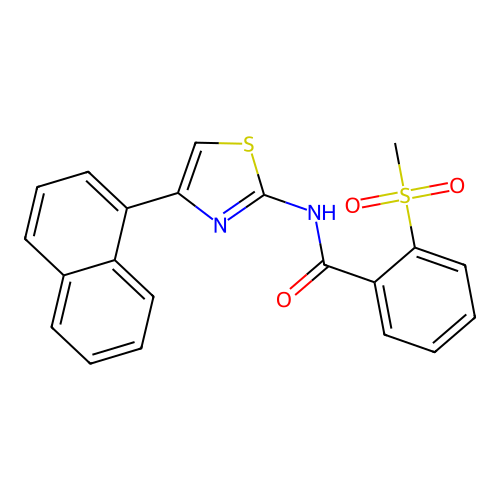 2-methylsulfonyl-N-(4-naphthalen-1-yl-1,3-thiazol-2-yl)benzamide structure
