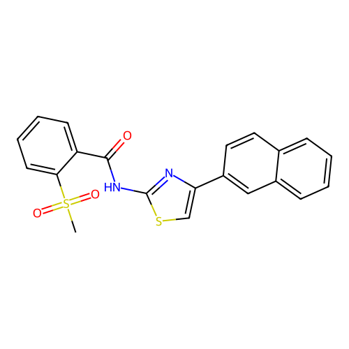 2-(methylsulfonyl)-N-(4-(naphthalen-2-yl)thiazol-2-yl)benzamide structure