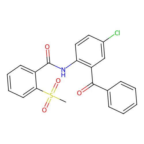 N-(2-benzoyl-4-chlorophenyl)-2-methylsulfonylbenzamide structure