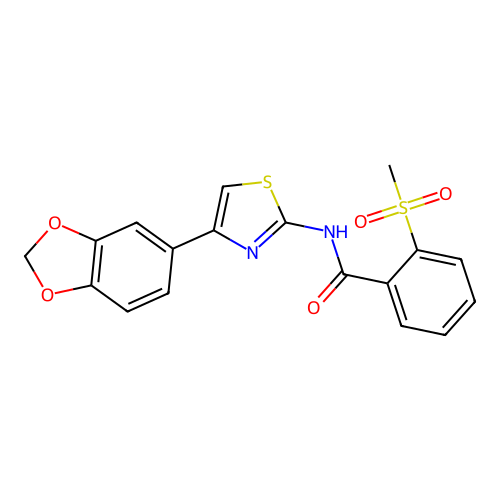 N-(4-(benzo[d][1,3]dioxol-5-yl)thiazol-2-yl)-2-(methylsulfonyl)benzamide structure