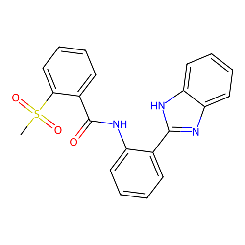 N-[2-(1H-benzimidazol-2-yl)phenyl]-2-methylsulfonylbenzamide structure
