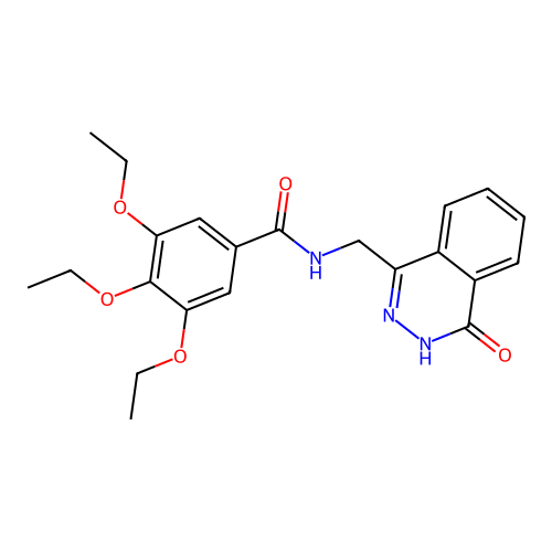 3,4,5-triethoxy-N-[(4-oxo-3,4-dihydrophthalazin-1-yl)methyl]benzamide structure