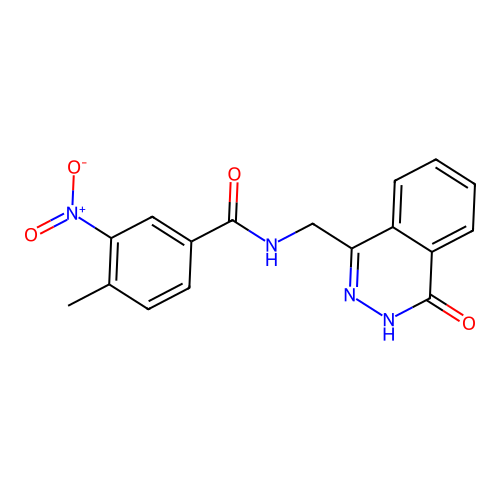 4-methyl-3-nitro-N-[(4-oxo-3H-phthalazin-1-yl)methyl]benzamide structure