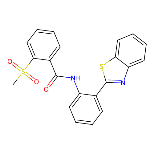 N-(2-(benzo[d]thiazol-2-yl)phenyl)-2-(methylsulfonyl)benzamide structure