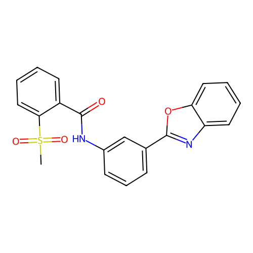 N-(3-(benzo[d]oxazol-2-yl)phenyl)-2-(methylsulfonyl)benzamide structure