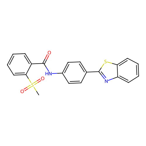 N-(4-(benzo[d]thiazol-2-yl)phenyl)-2-(methylsulfonyl)benzamide structure