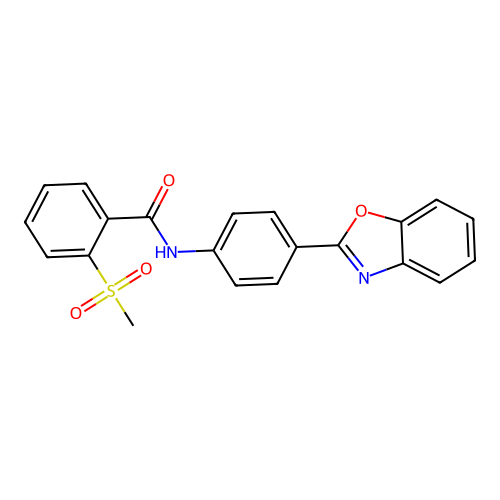 N-(4-(benzo[d]oxazol-2-yl)phenyl)-2-(methylsulfonyl)benzamide structure