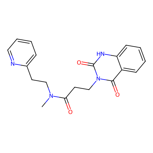 3-(2,4-dioxo-1H-quinazolin-3-yl)-N-methyl-N-(2-pyridin-2-ylethyl)propanamide structure