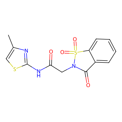 2-(1,1-dioxido-3-oxobenzo[d]isothiazol-2(3H)-yl)-N-(4-methylthiazol-2-yl)acetamide structure