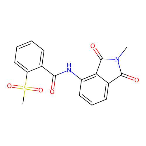 N-(2-methyl-1,3-dioxoisoindolin-4-yl)-2-(methylsulfonyl)benzamide structure